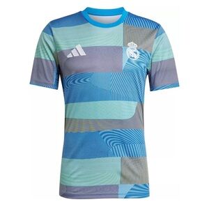 adidas Adult Real Madrid 2025 Blue Home Prematch Jersey new